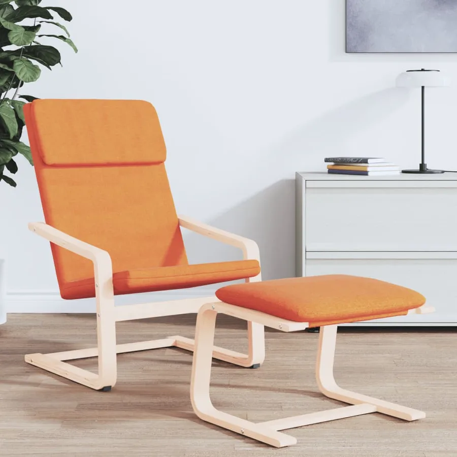 Chaise de relaxation Jaune foncé Tissu - 3