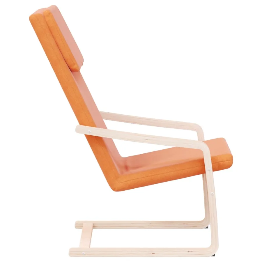 Chaise de relaxation Jaune foncé Tissu - 5