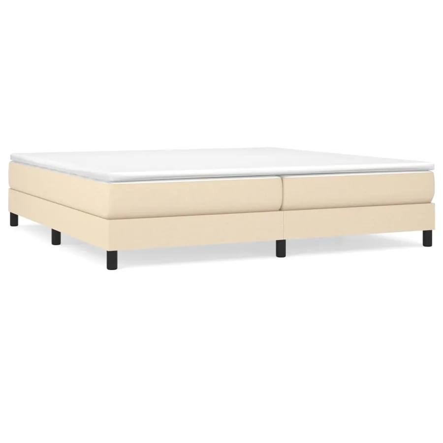 Sommier à lattes de lit avec matelas Crème 200x200 cm Tissu - 2