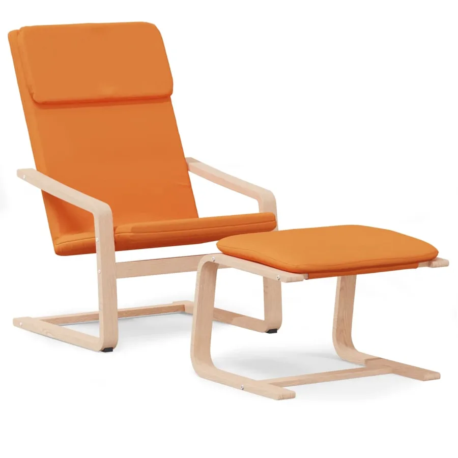 Chaise de relaxation avec repose-pied Jaune foncé Tissu - 2
