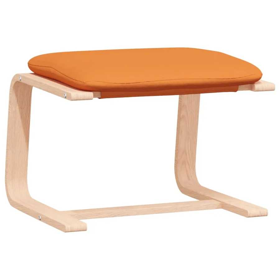 Chaise de relaxation avec repose-pied Jaune foncé Tissu - 7