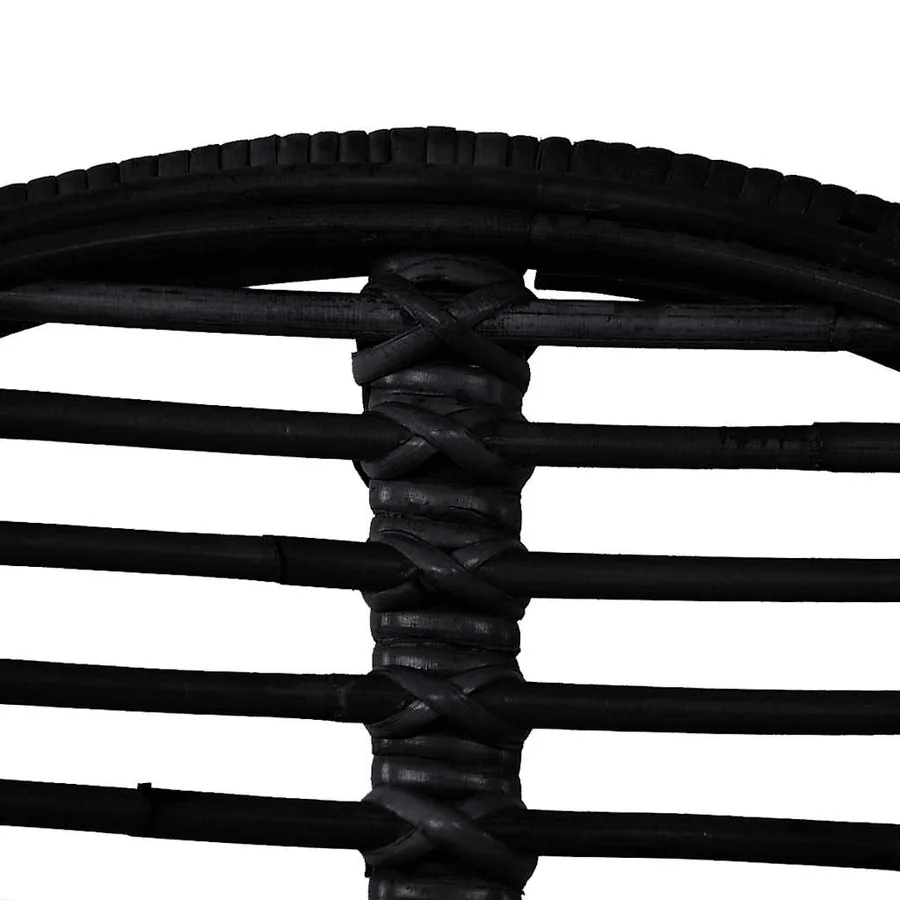 Chaises à manger lot de 2 noir rotin naturel - 4