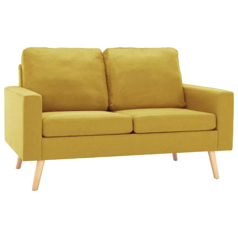 Ensemble de canapés 2 pcs Tissu Jaune - 2