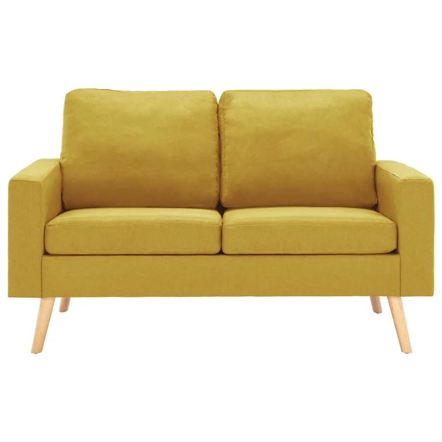 Ensemble de canapés 2 pcs Tissu Jaune - 3
