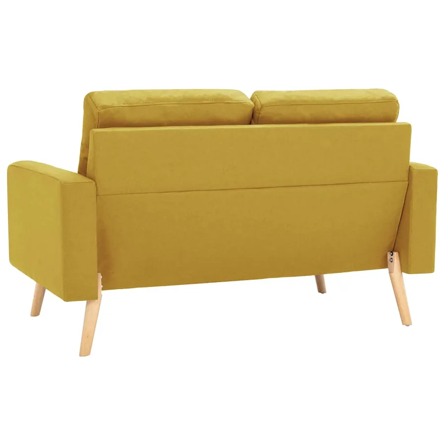 Ensemble de canapés 2 pcs Tissu Jaune - 4