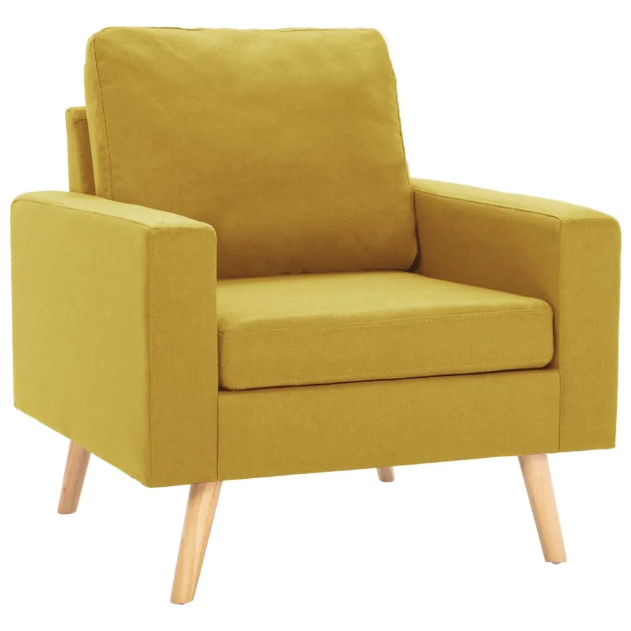 Ensemble de canapés 2 pcs Tissu Jaune - 5