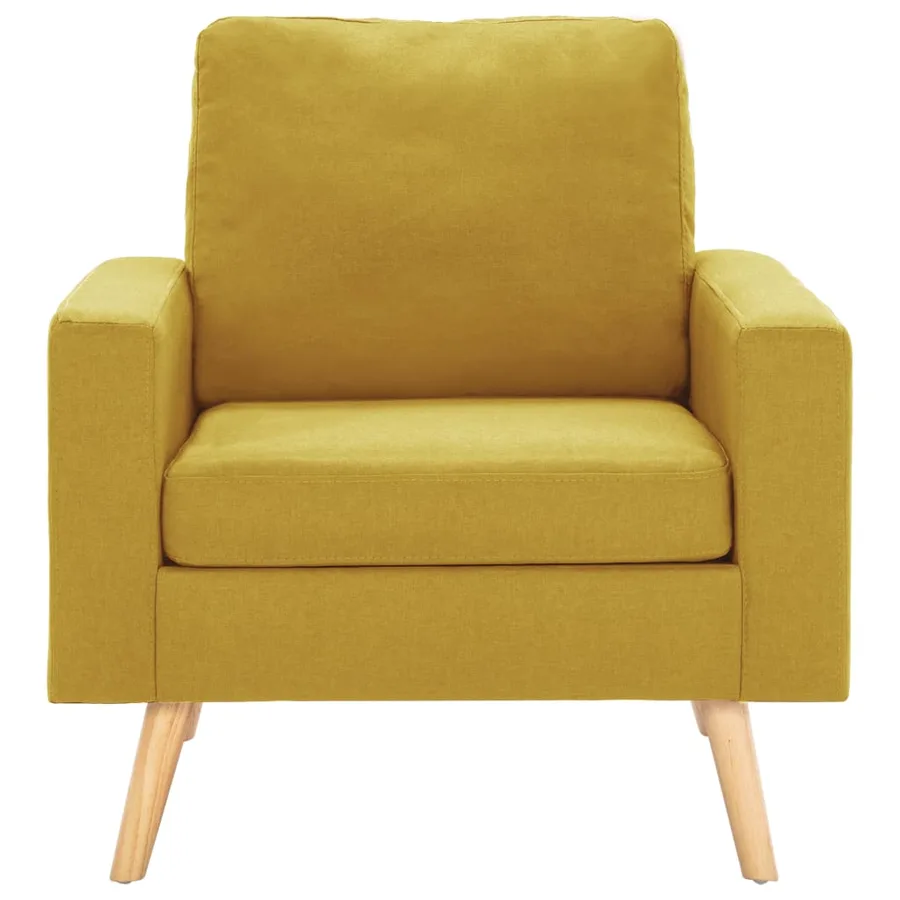 Ensemble de canapés 2 pcs Tissu Jaune - 6