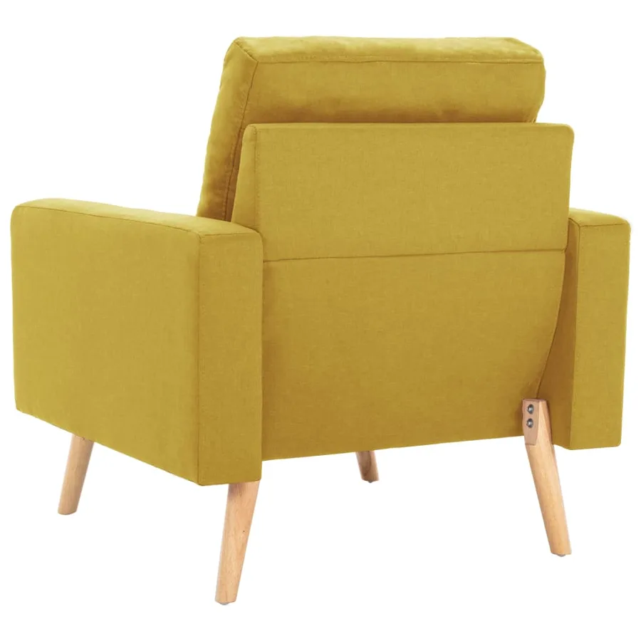 Ensemble de canapés 2 pcs Tissu Jaune - 7