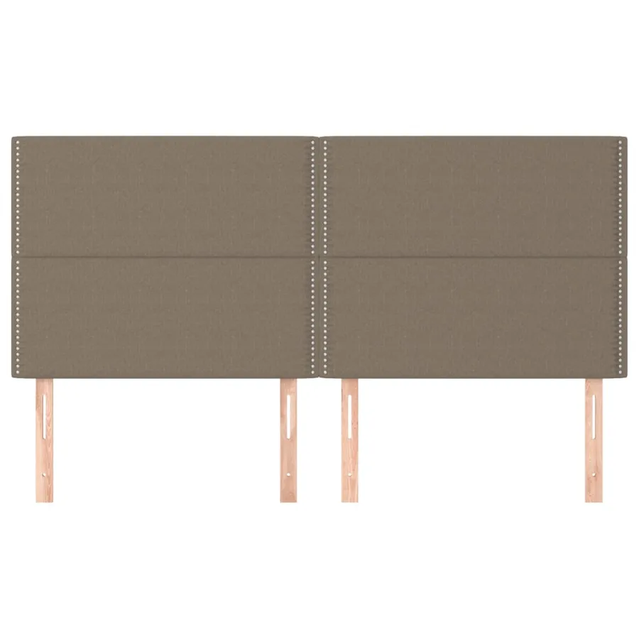 Tête de lit Taupe 200x5x118/128 cm Tissu - 3