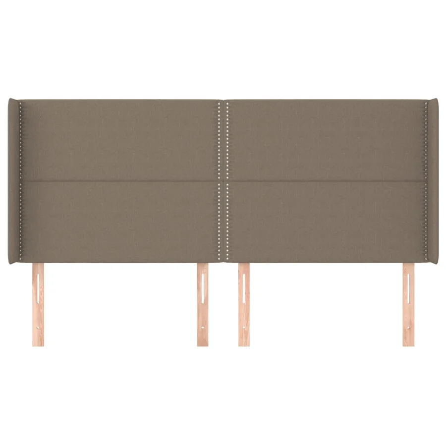 Tête de lit avec oreilles Taupe 203x16x118/128 cm Tissu - 3