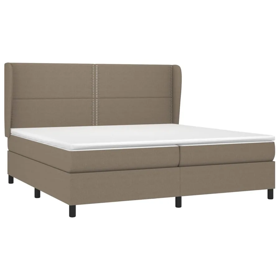 Sommier à lattes de lit avec matelas Taupe 200x200 cm Tissu - 3