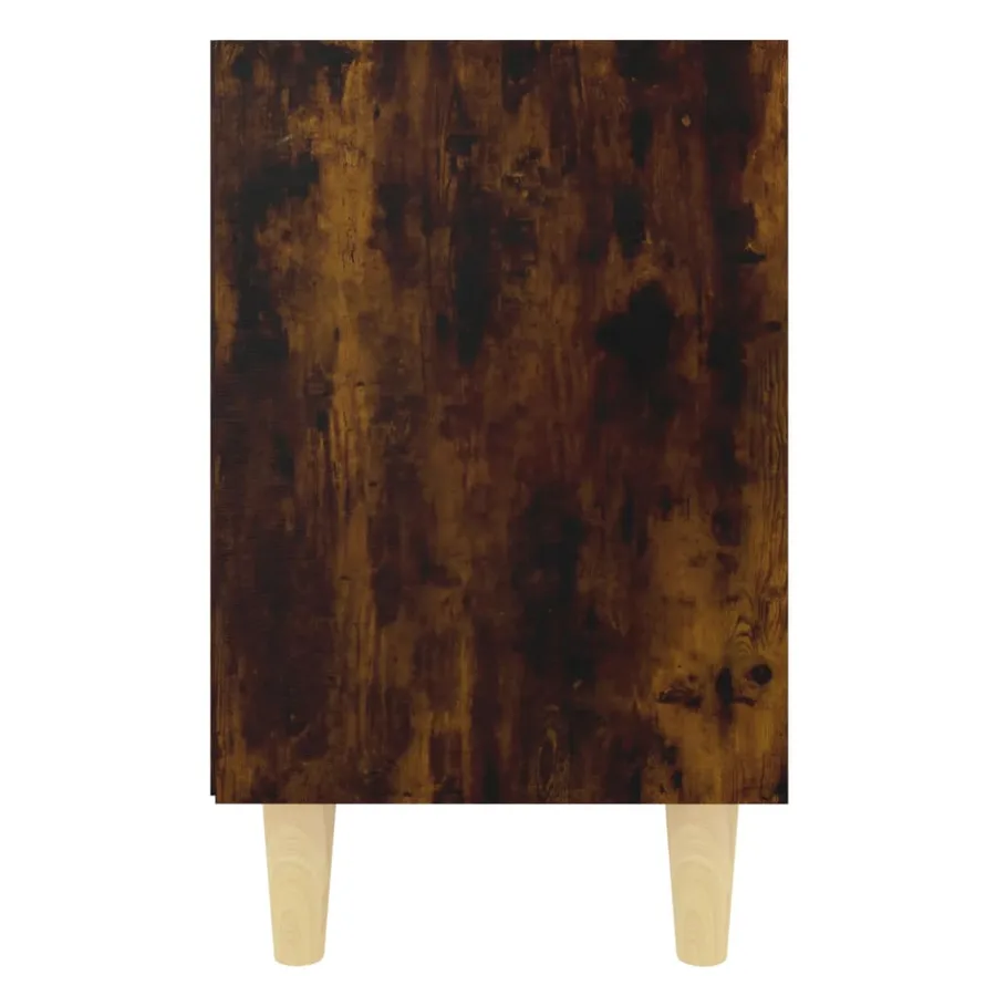 Tables de chevet et pieds en bois 2 pcs Chêne fumé 40x30x50 cm - 5