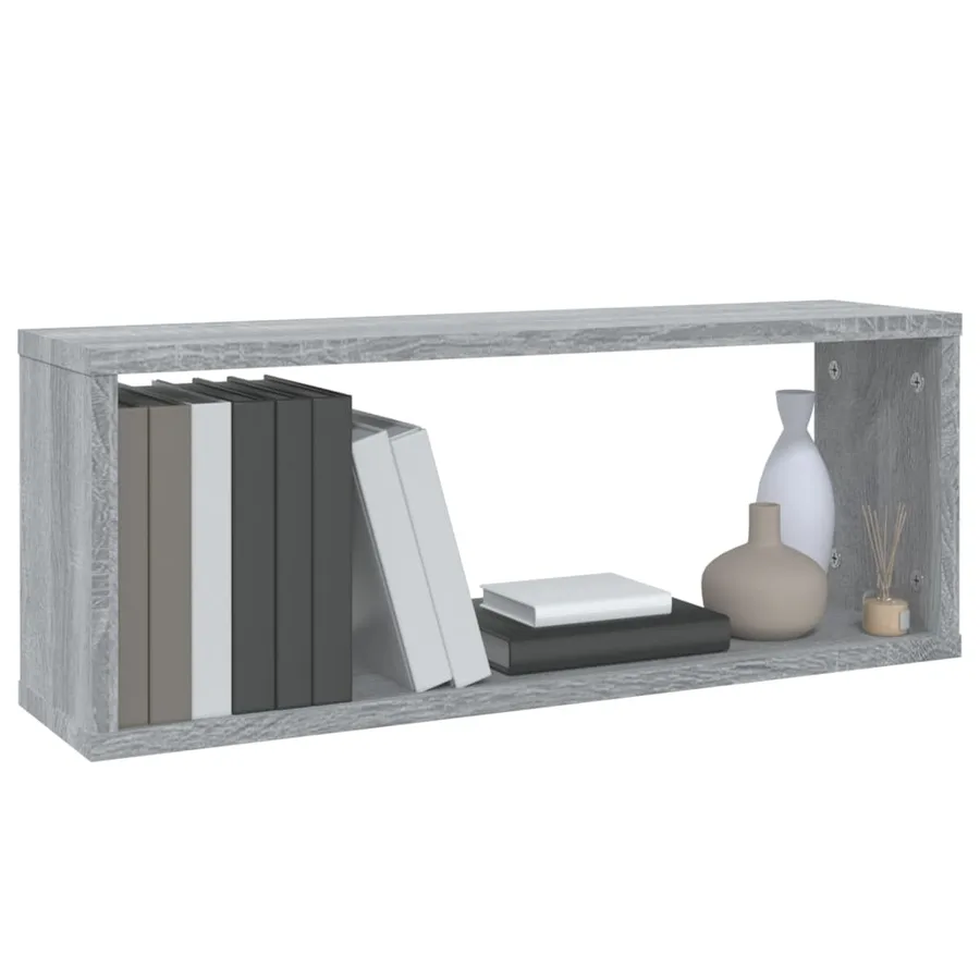Étagères murales cube 6 pcs Sonoma gris 60x15x23 cm Bois - 7