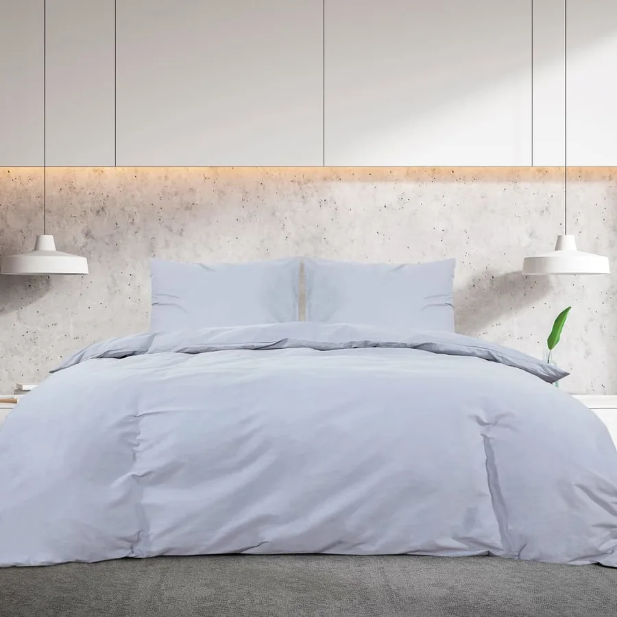 Ensemble de housse de couette Gris 200x200 cm Microfibre légère - 3