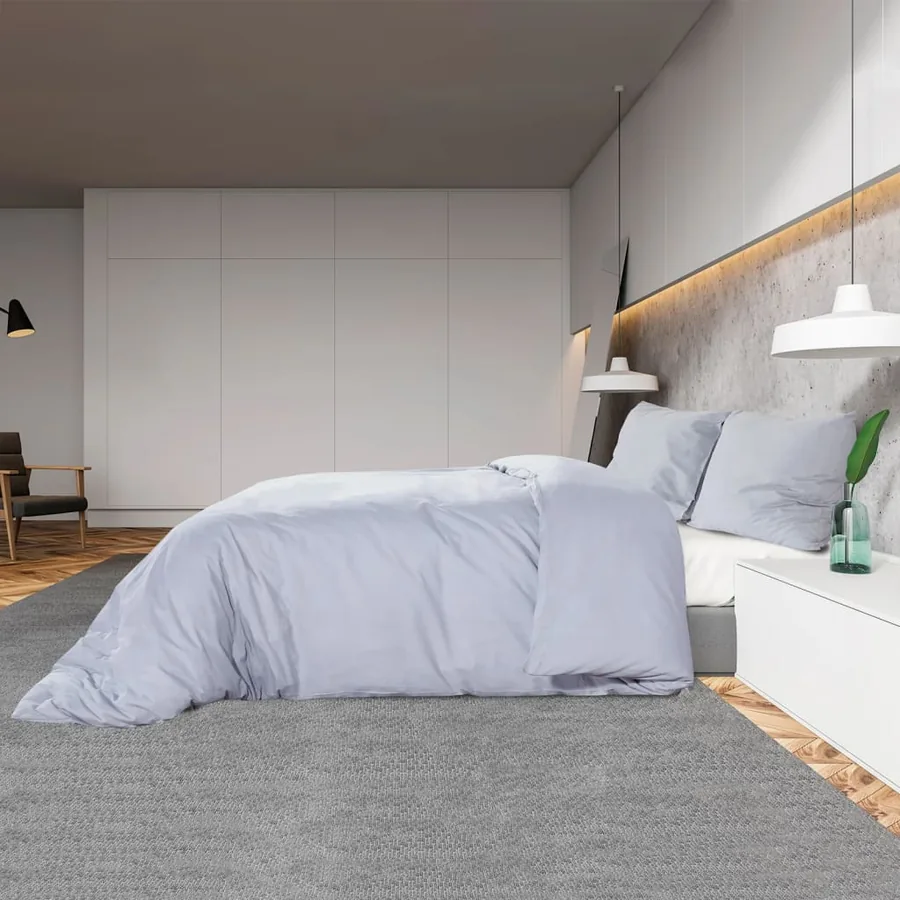 Ensemble de housse de couette Gris 200x200 cm Microfibre légère - 4