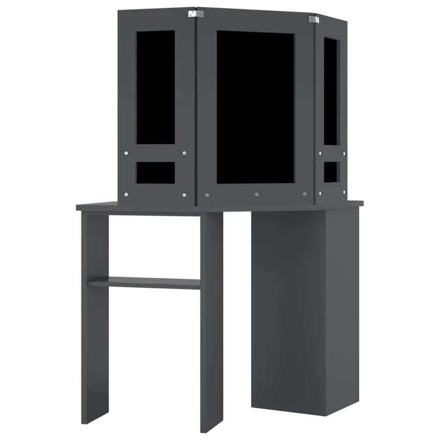 Coiffeuse d'angle avec LED Gris 111x54x141,5 cm - 5