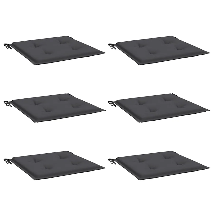 Coussins de chaise de jardin lot de 6 anthracite 50x50x4 cm - 3