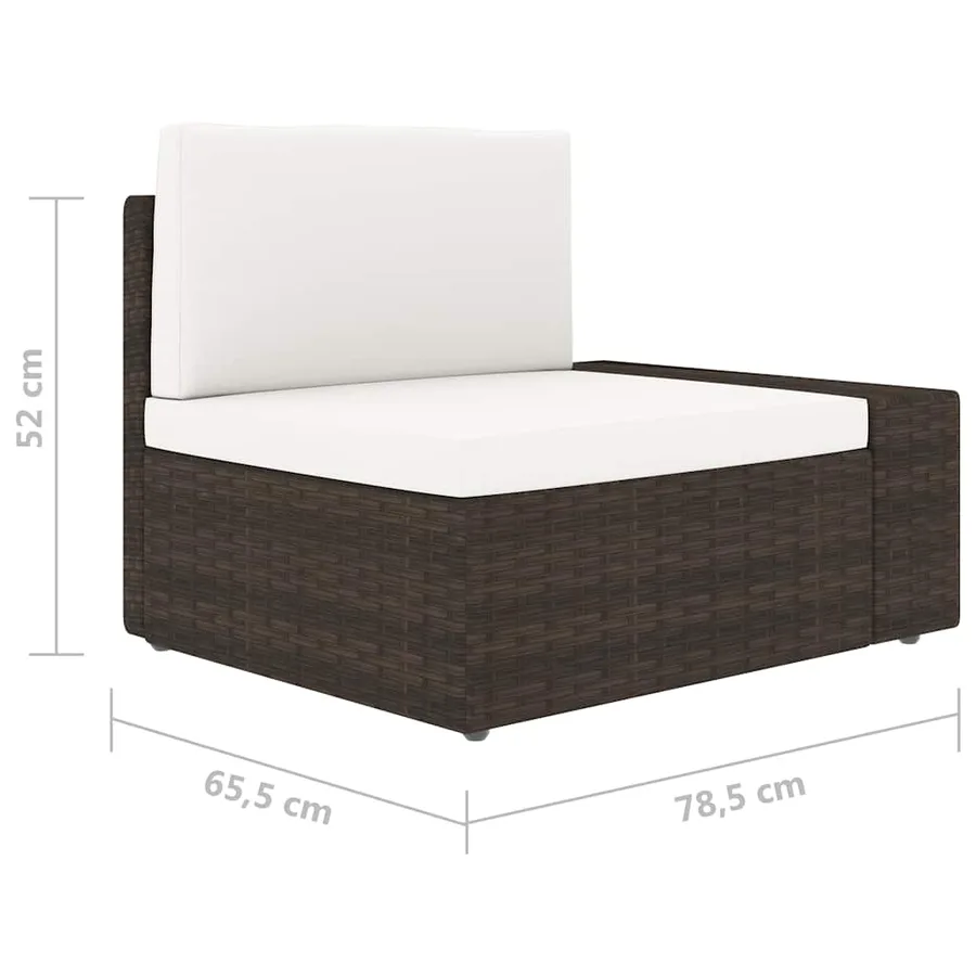 Salon de jardin 4 pcs Résine tressée Marron - 18