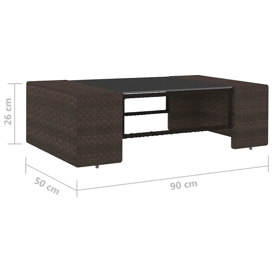 Salon de jardin 4 pcs Résine tressée Marron - 19
