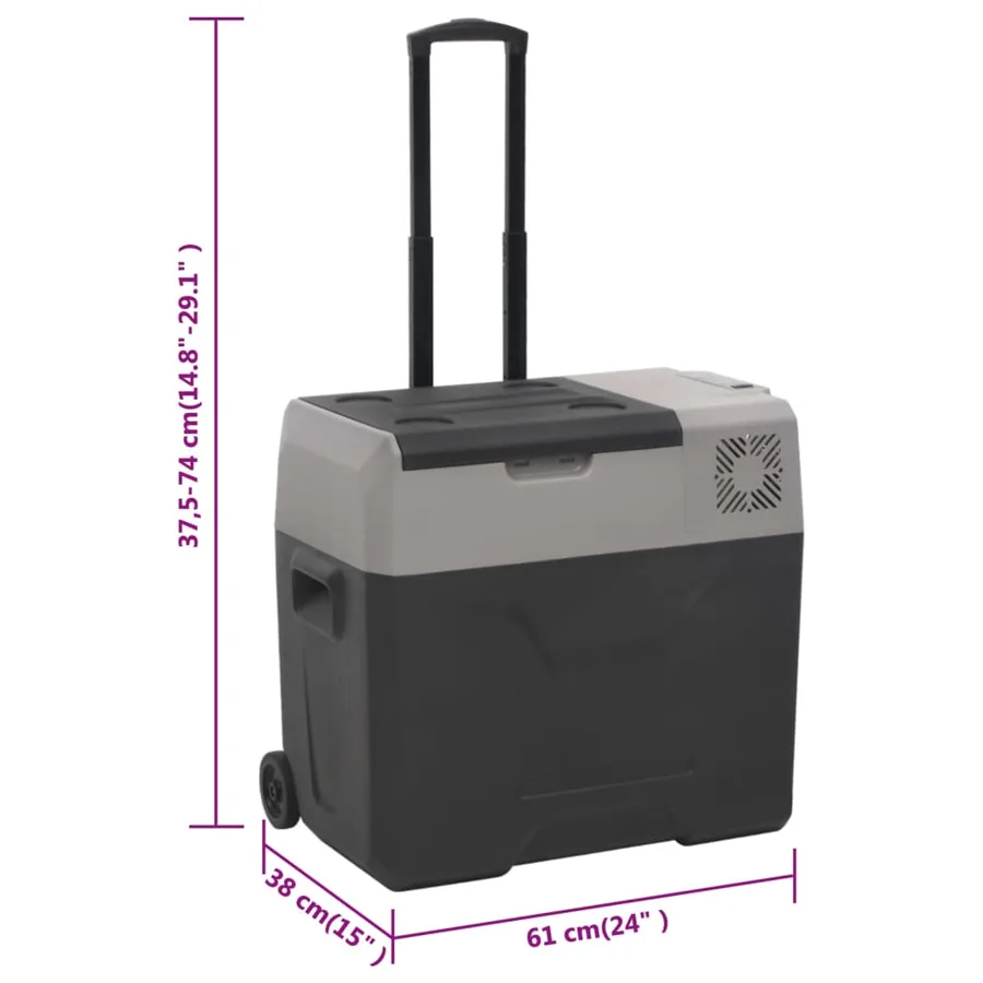 Glacière avec roue et adaptateur noir et gris 30L polypropylène - 16