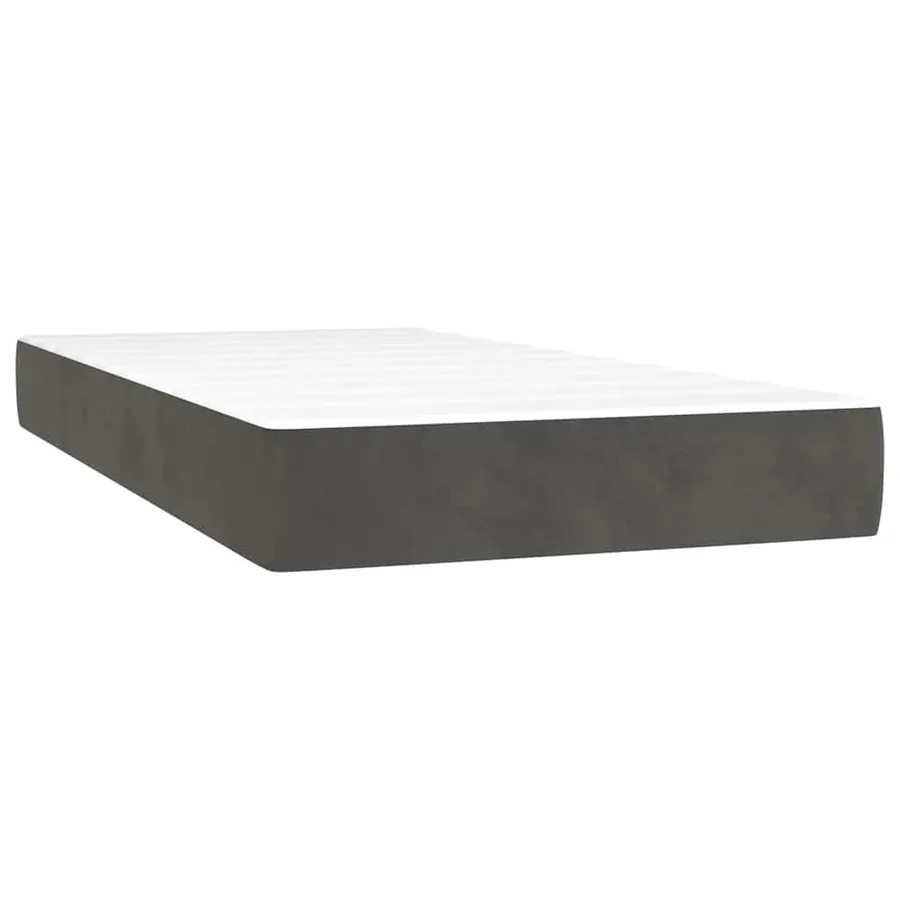 Sommier à lattes de lit et matelas et LED Gris foncé 80x200 cm - 6