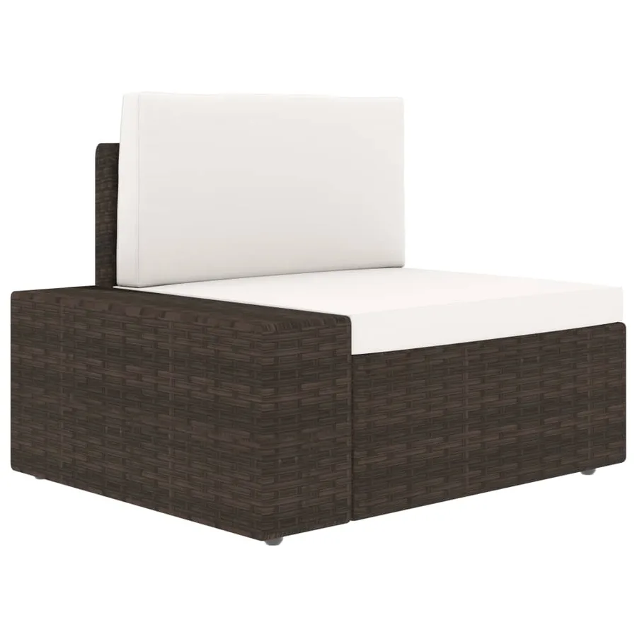 Salon de jardin 6 pcs avec coussins Marron Résine tressée - 10