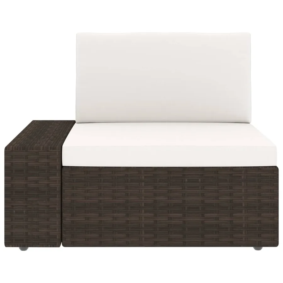 Salon de jardin 6 pcs avec coussins Marron Résine tressée - 11