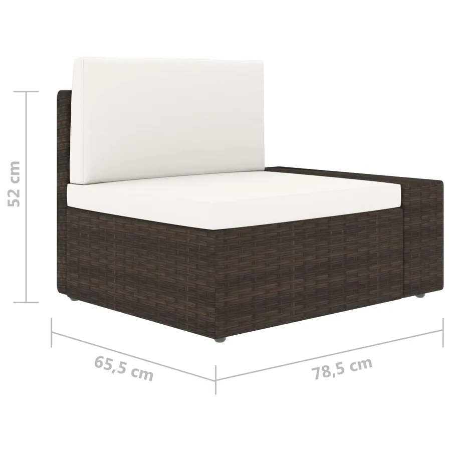Salon de jardin 6 pcs avec coussins Marron Résine tressée - 15