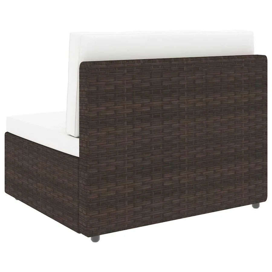 Salon de jardin 6 pcs avec coussins Marron Résine tressée - 5