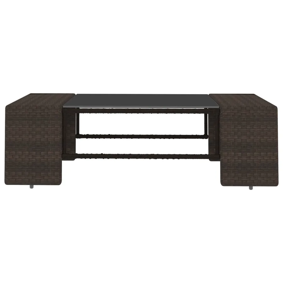 Salon de jardin 6 pcs avec coussins Marron Résine tressée - 7