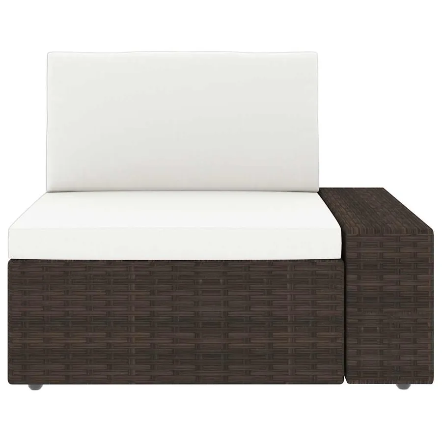 Salon de jardin 6 pcs avec coussins Marron Résine tressée - 9