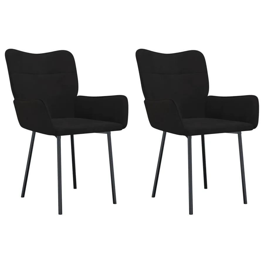 Chaises à manger lot de 2 Noir Velours - 2
