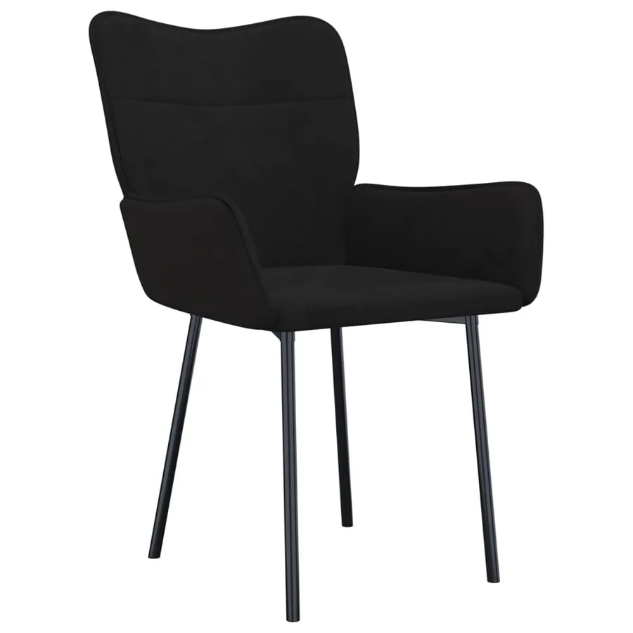 Chaises à manger lot de 2 Noir Velours - 3