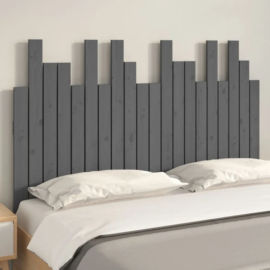 Tête de lit murale Gris 127,5x3x80 cm Bois massif de pin - 3