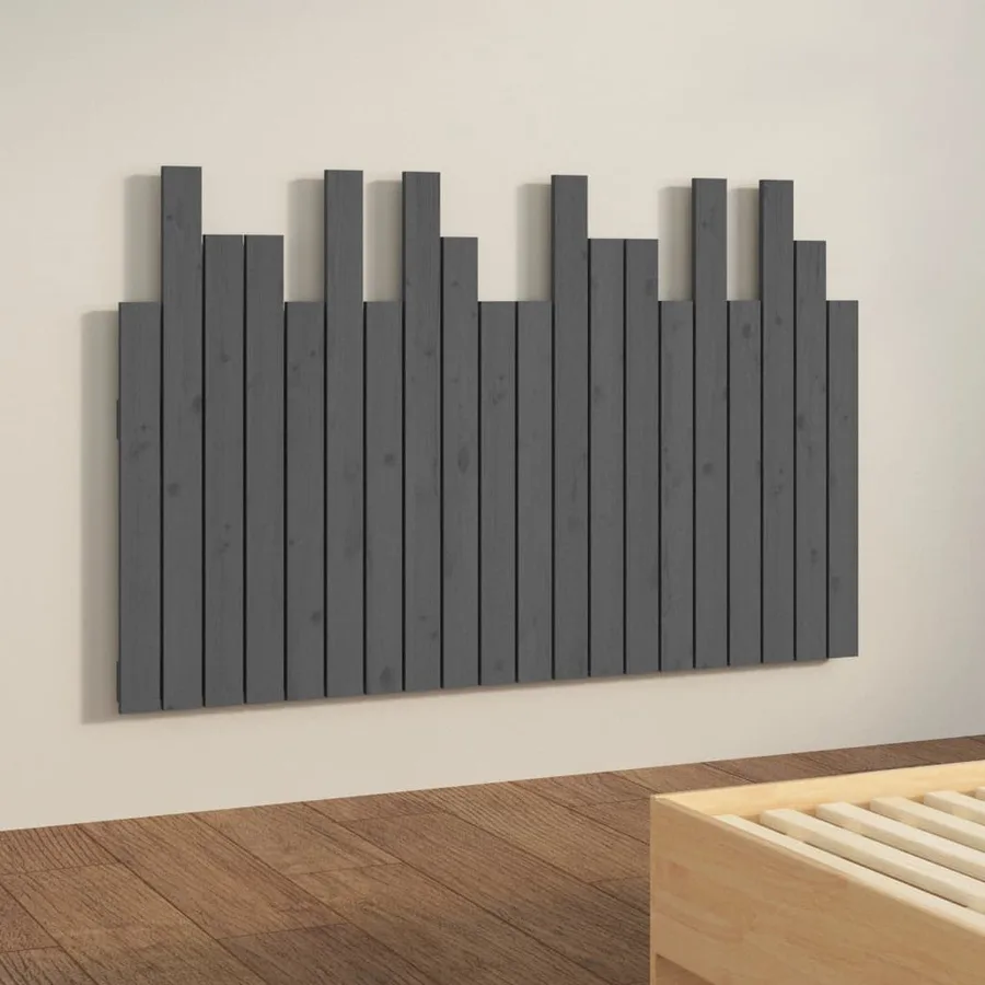 Tête de lit murale Gris 127,5x3x80 cm Bois massif de pin - 4