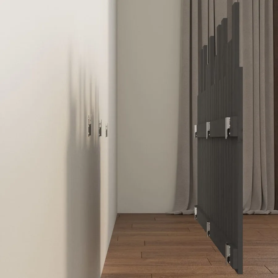 Tête de lit murale Gris 127,5x3x80 cm Bois massif de pin - 6