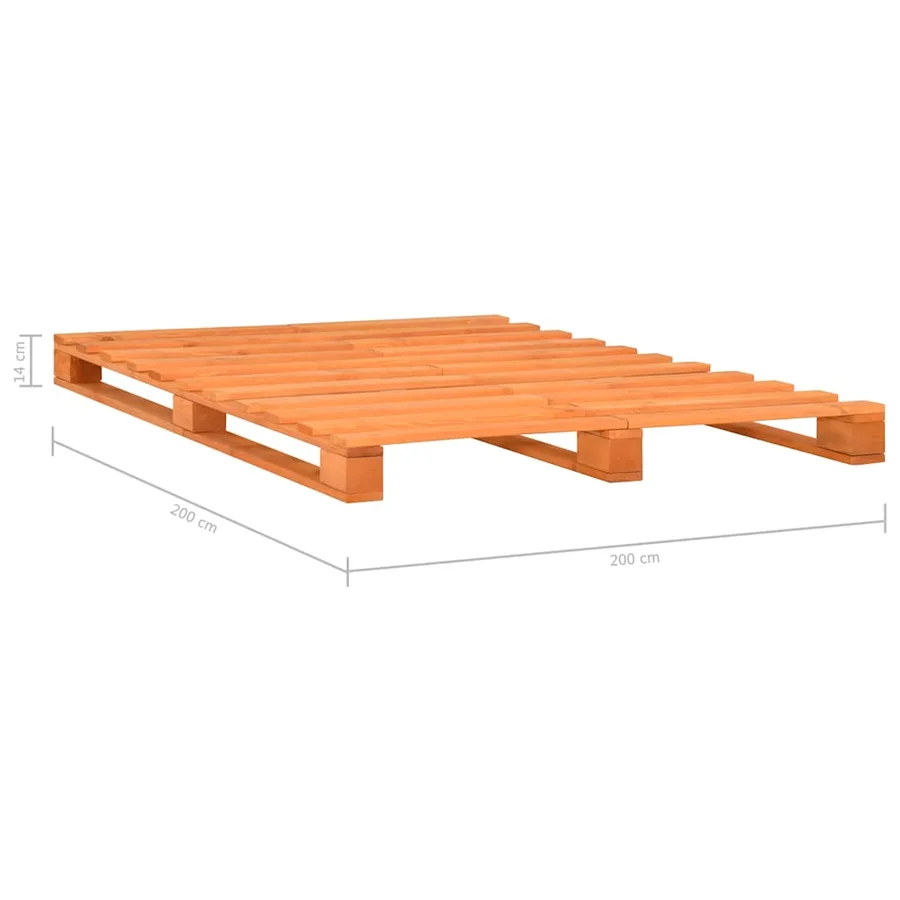 Cadre de lit de palette sans matelas 200x200cm bois massif - 7