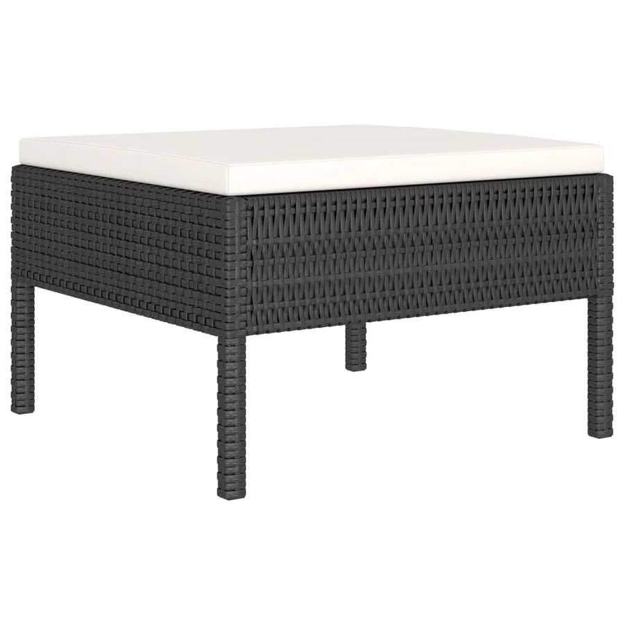 Salon de jardin 4 pcs avec coussins Résine tressée Noir - 4