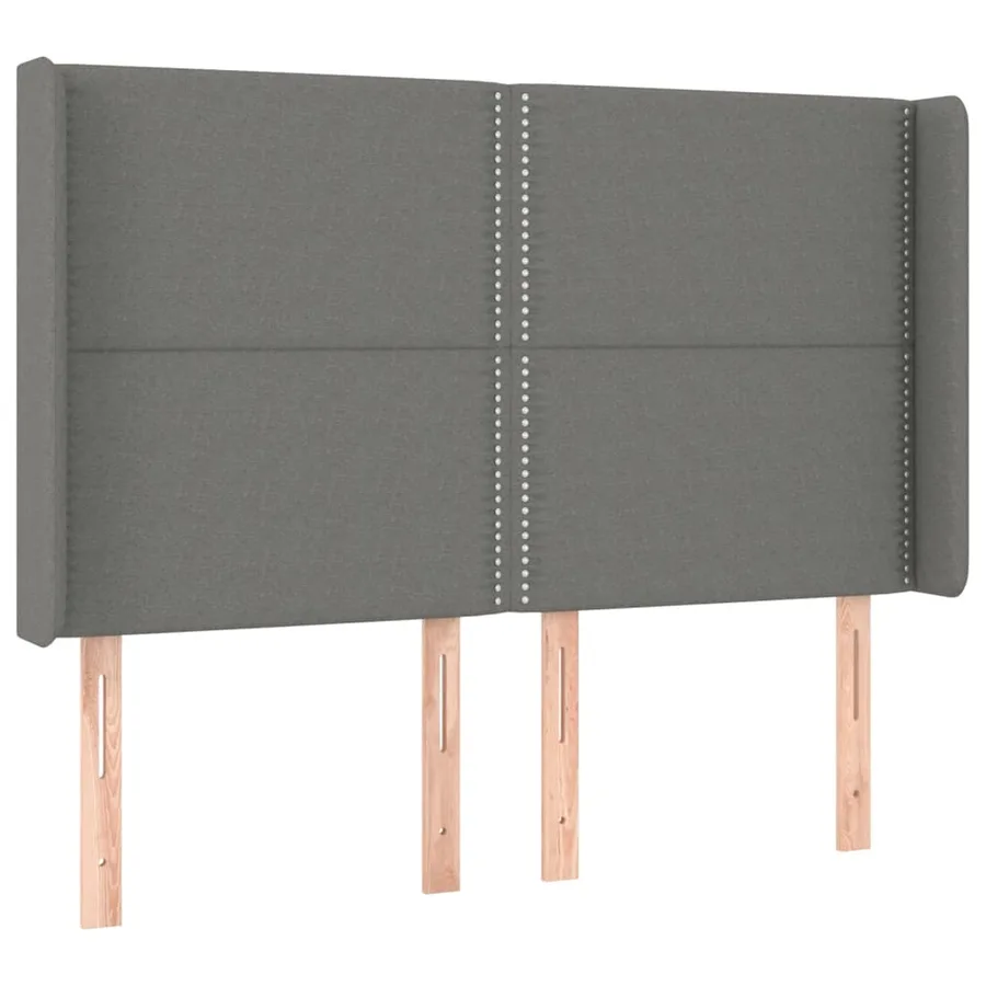 Sommier à lattes de lit matelas LED Gris foncé 140x200 cm Tissu - 7