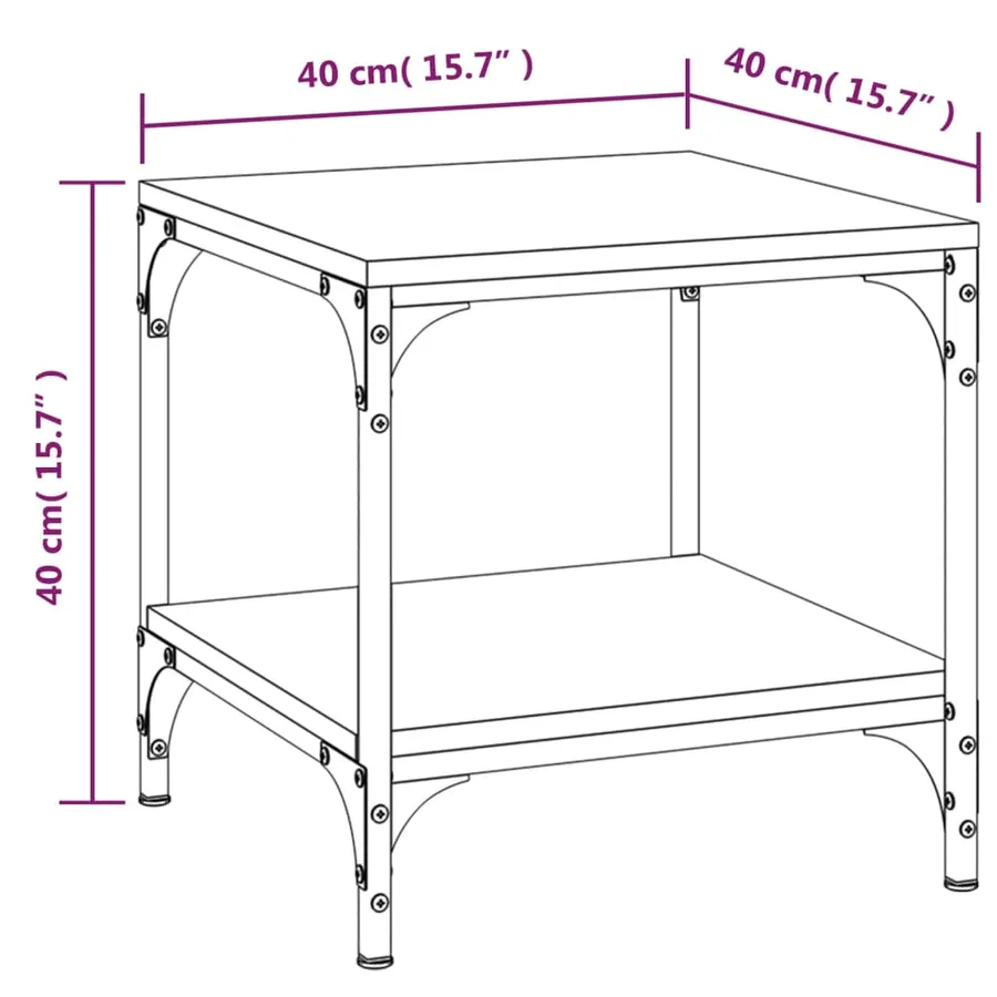 Table d'appoint Noir 40x40x40 cm Bois d'ingénierie - 8