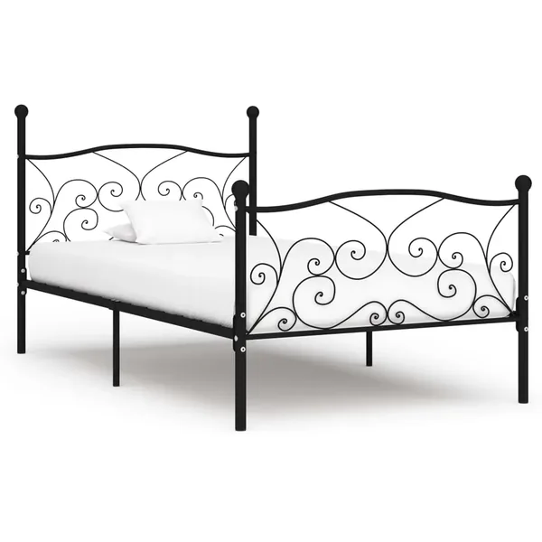 Cadre de lit sans matelas avec sommier à lattes métal 100x200cm