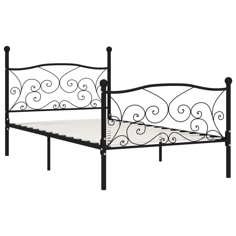 Cadre de lit sans matelas avec sommier à lattes métal 100x200cm - 2