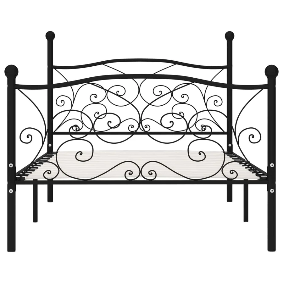 Cadre de lit sans matelas avec sommier à lattes métal 100x200cm - 3
