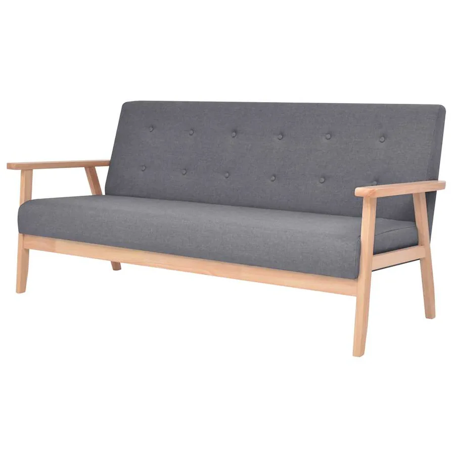 Ensemble de canapés 2 pcs Tissu Gris foncé - 2