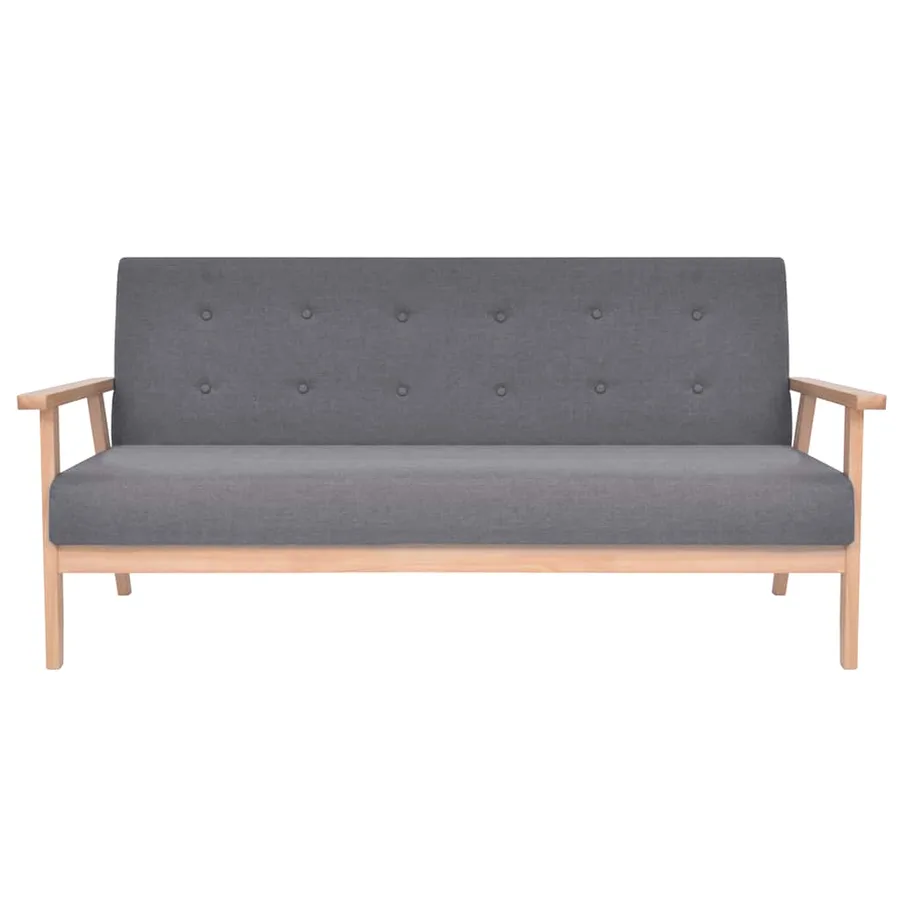 Ensemble de canapés 2 pcs Tissu Gris foncé - 3