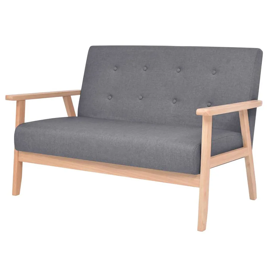 Ensemble de canapés 2 pcs Tissu Gris foncé - 4