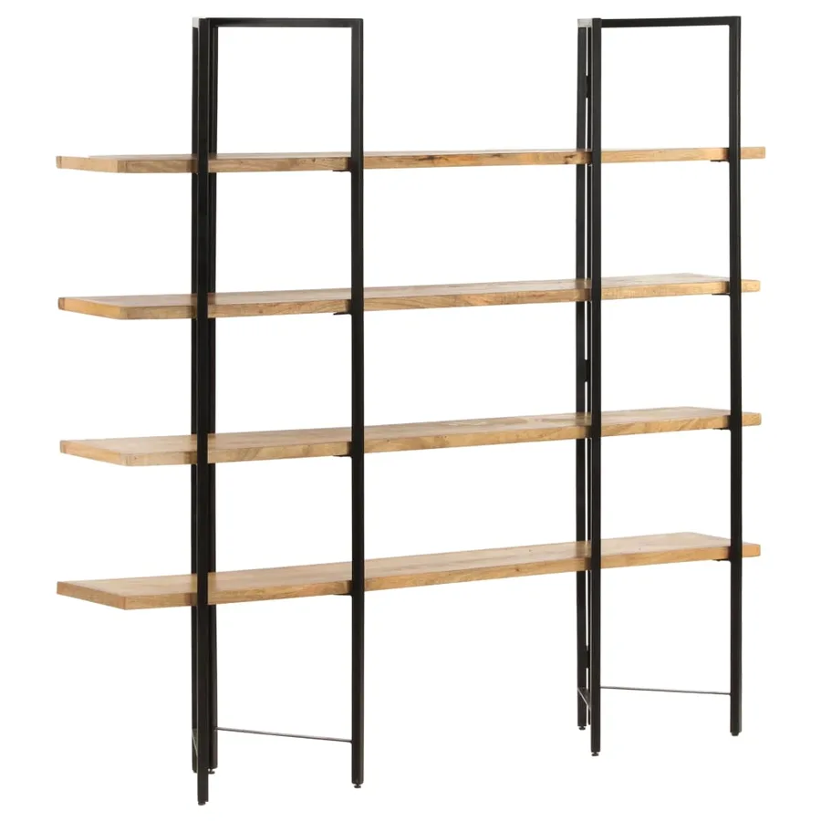 Bibliothèque à 4 niveaux 160x35x160 cm Bois de manguier massif - 10