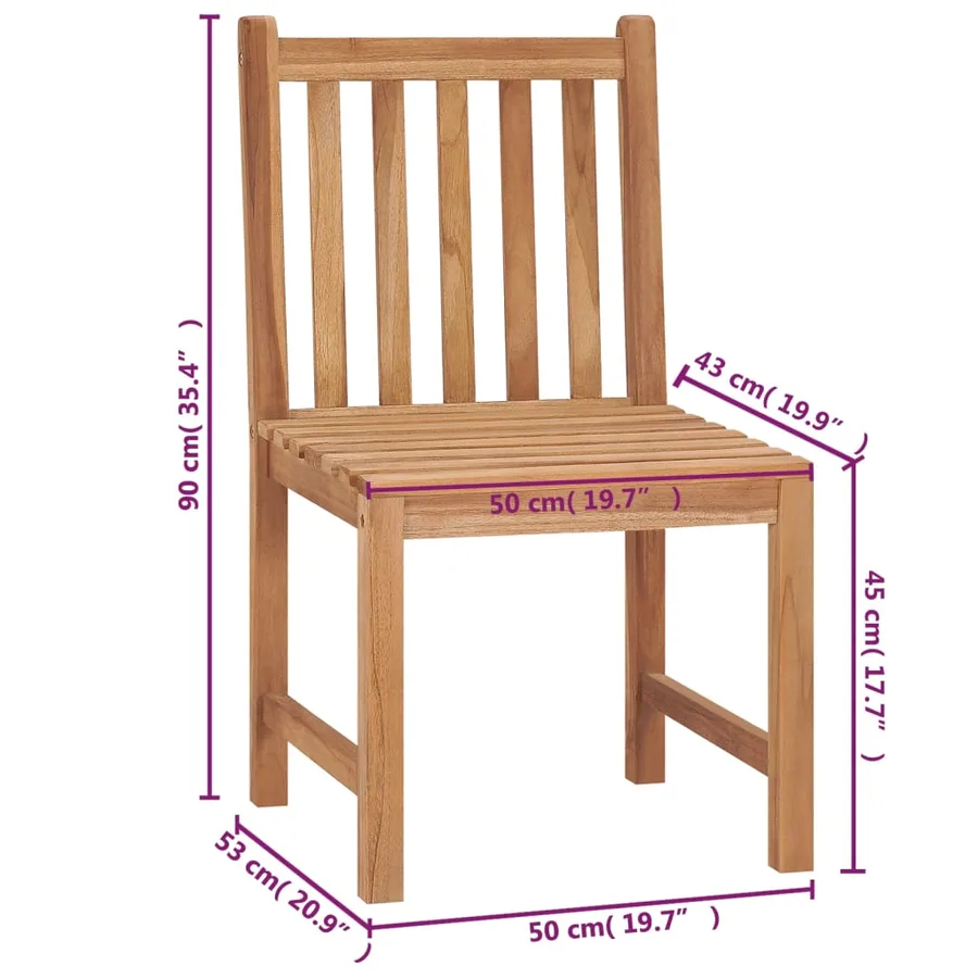 Chaises de jardin lot de 6 avec coussins Bois de teck massif - 12