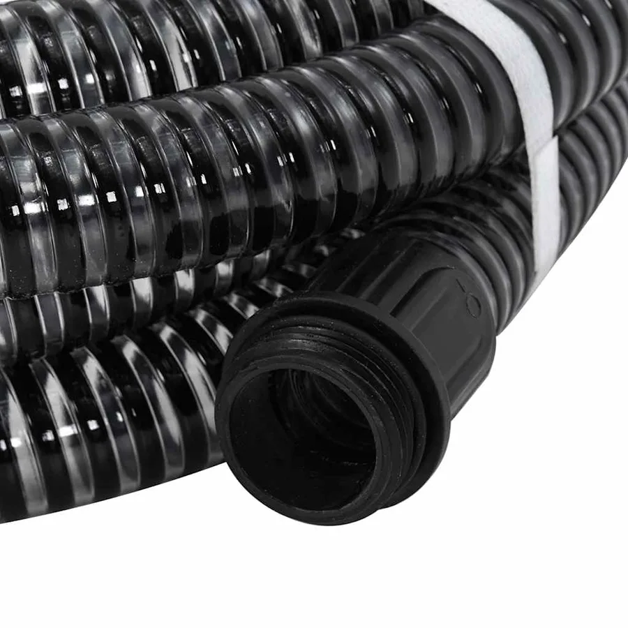 Tuyau d'aspiration avec raccords en laiton noir 1,1" 4 m PVC - 2