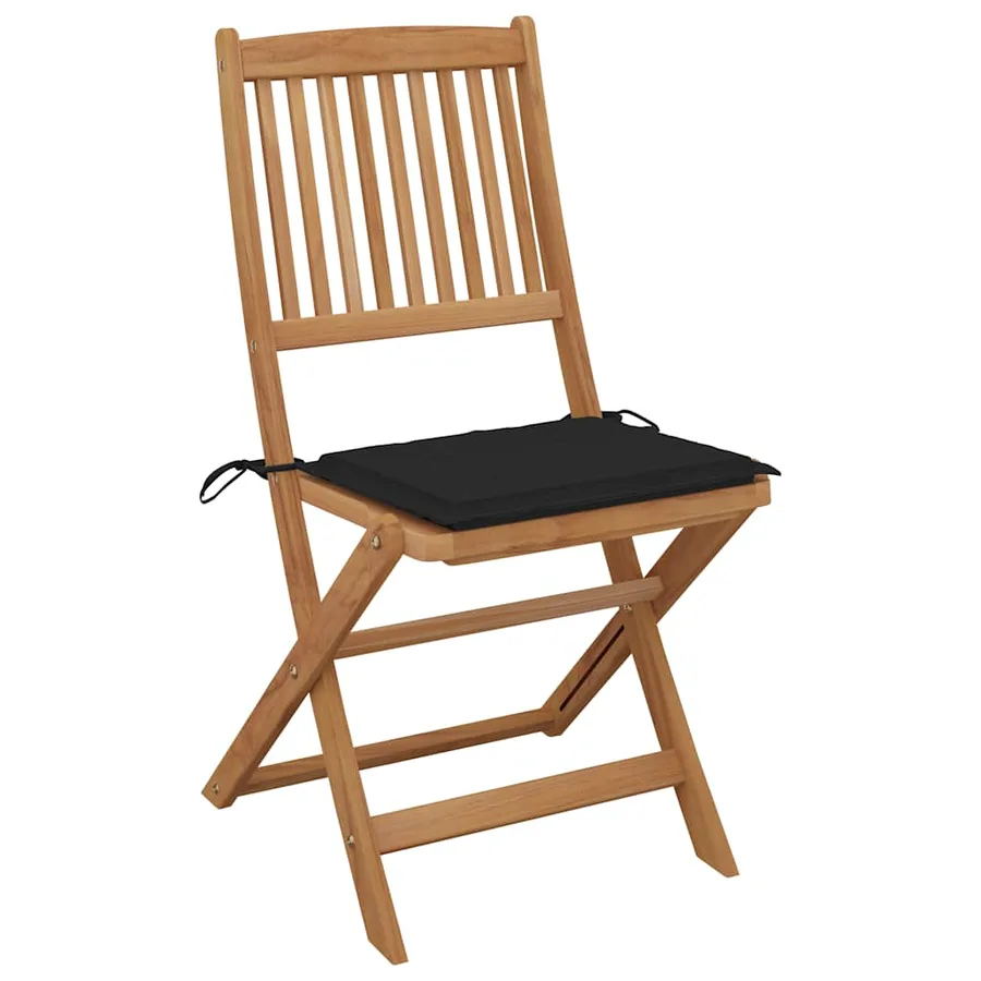 Chaises pliables de jardin lot de 6 avec coussins Bois d'acacia - 3